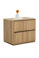 Reeded Oak 2-Drawer Nightstand by Splendido Kalla, alternate view 4