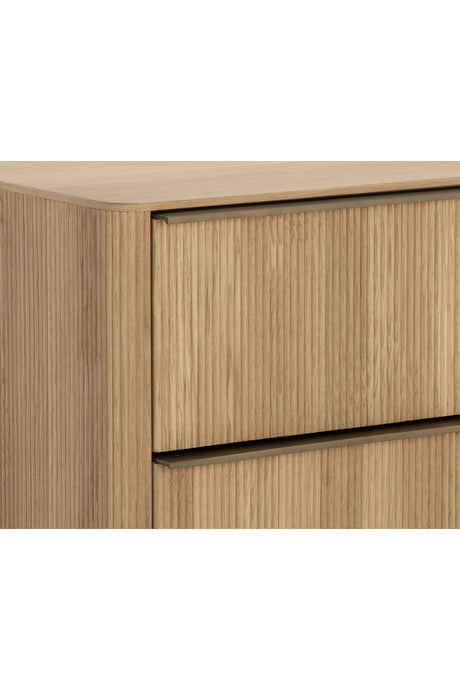 Reeded Oak 2-Drawer Nightstand by Splendido Kalla, alternate view 6