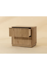 Reeded Oak 2-Drawer Nightstand by Splendido Kalla, alternate view 10