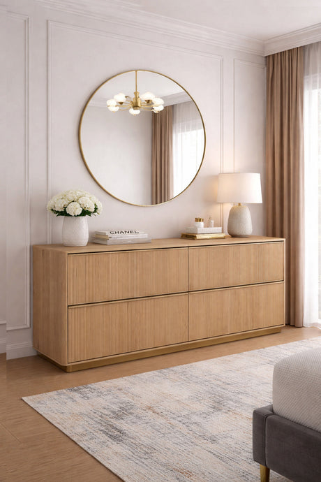 Reeded Oak 4-Drawer Dresser by Splendido Kalla, alternate view 2
