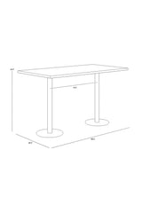 Antique Brass Rectangular Bar Table by Splendido Corina Dining Table, alternate view 8
