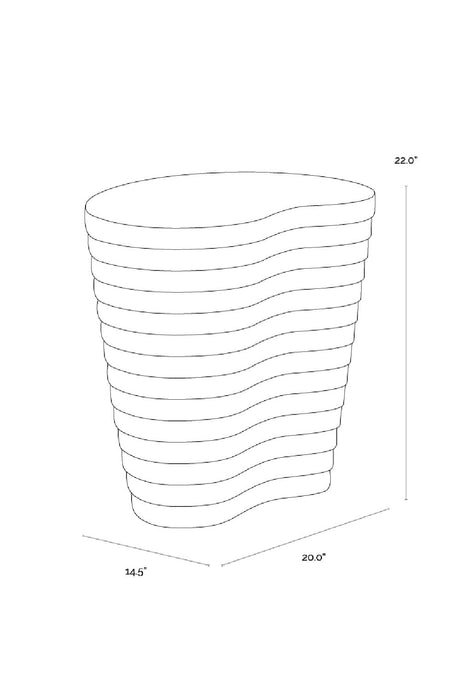 Black Ridged Indoor/Outdoor End Table by Splendido Mojave Side Table, alternate view 10