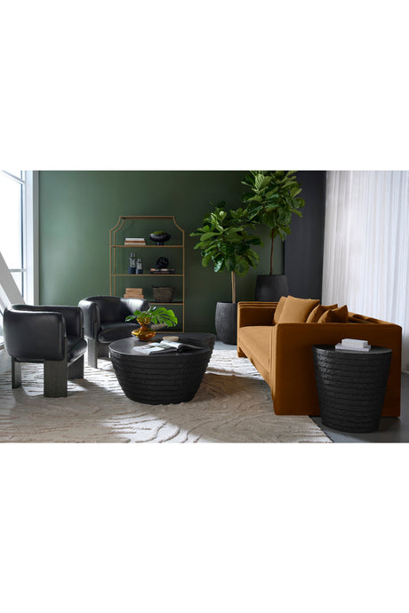 Black Curved Indoor/Outdoor Coffee Table by Splendido Mojave, alternate view 10