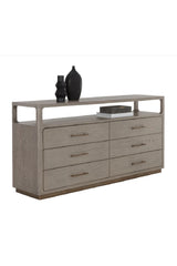 6-Drawer Oak Veneer Dresser by Splendido Danette, alternate view 5