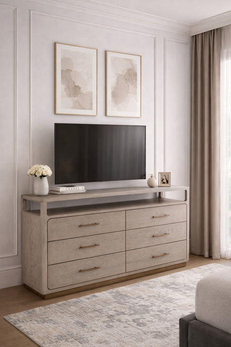 6-Drawer Oak Veneer Dresser by Splendido Danette, alternate view 2