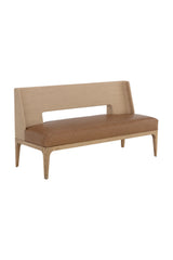 Brown Leather Seat Banquette by Splendido Brocco Bench