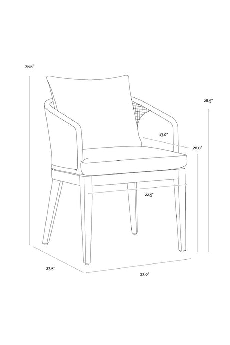Contemporary Indoor/Outdoor Weave & Teak Dining Chair by Splendido Capri, alternate view 10