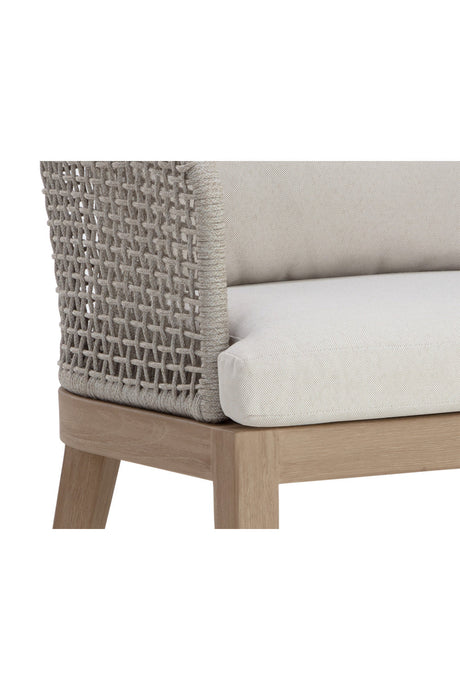 Contemporary Indoor/Outdoor Weave & Teak Dining Chair by Splendido Capri, alternate view 8