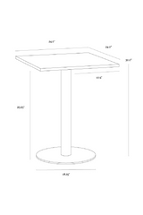 Square White Marble Bistro Table S by Splendido Claudia Dining Table, alternate view 7