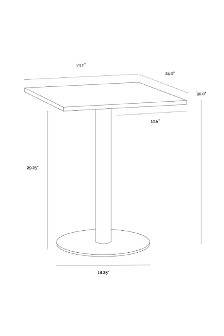 Square White Marble Bistro Table S by Splendido Claudia Dining Table, alternate view 7