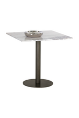 Square White Marble Bistro Table L by Splendido Claudia Dining Table, alternate view 3