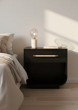 Modern Oak Curved Nightstand by Splendido Tarrant, alternate view 14