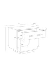 Modern Oak Curved Nightstand by Splendido Tarrant, alternate view 23