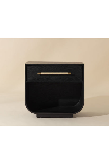 Modern Oak Curved Nightstand by Splendido Tarrant, alternate view 21