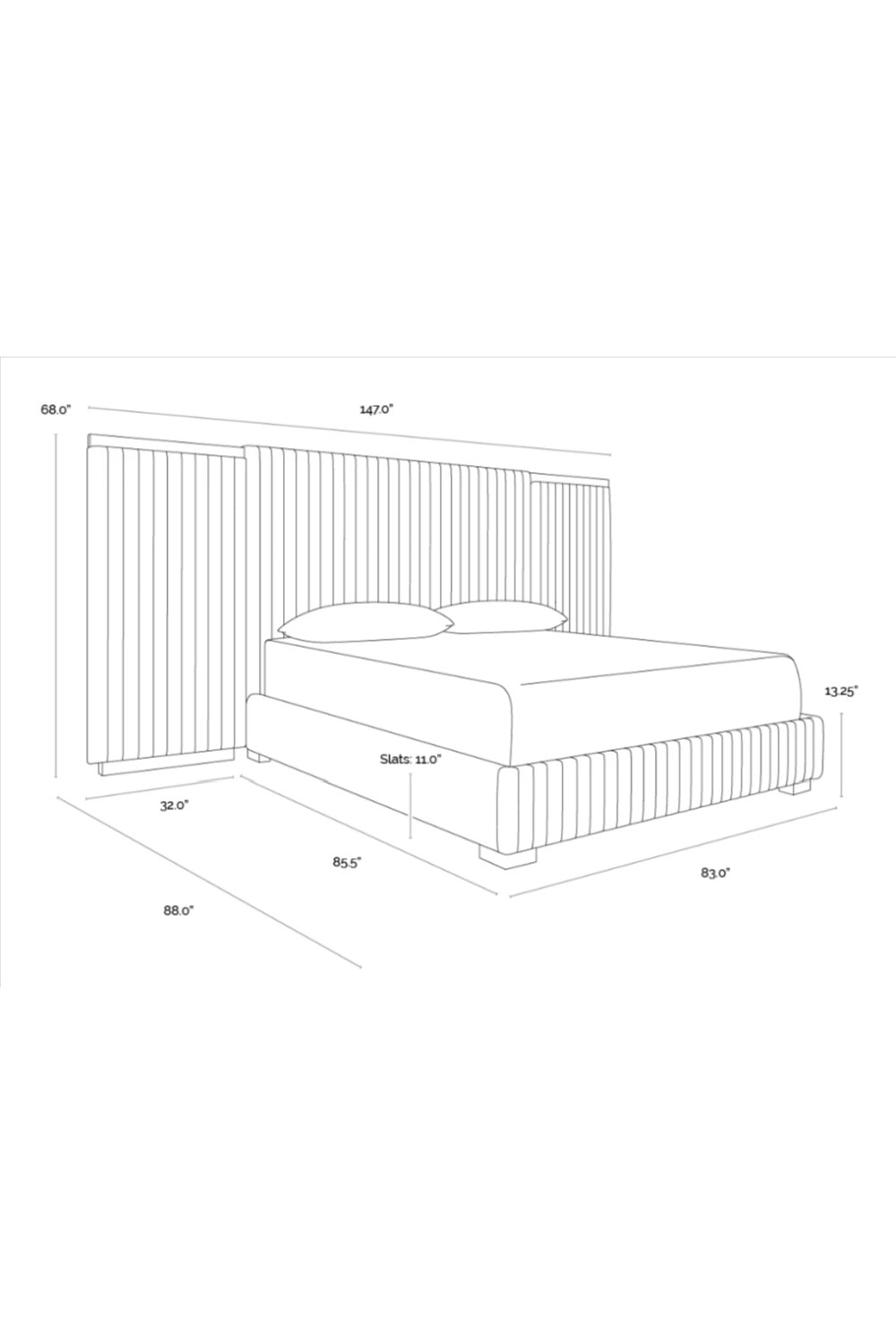 Channeled Panel Headboard King Bed by Splendido Tarrant, alternate view 14