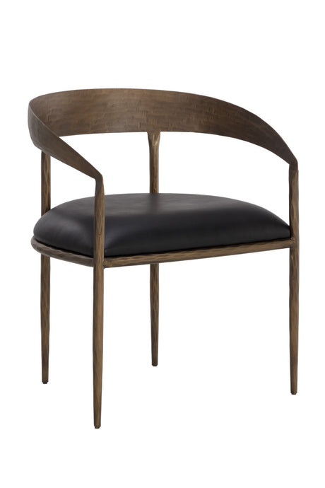 Antique Brass Framed Dining Chair by Splendido Zanatta, alternate view 3