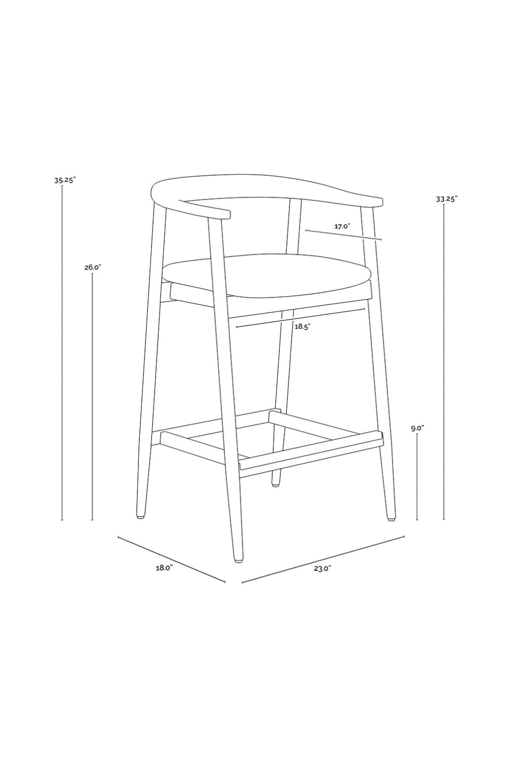 Mid-Century Modern Counter Stool by Splendido Jeremy, alternate view 20