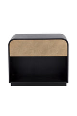 Champagne Gold Accented Black Nightstand by Splendido Algarve
