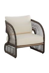 Gray Polyrod Indoor/Outdoor Lounge Chair by Splendido Toulon