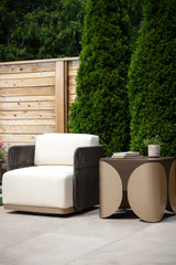Gray Polyrod Indoor/Outdoor Swivel Chair by Splendido Ravenna Outdoor Lounge Chair, alternate view 9
