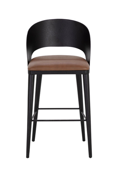 Brown Leather Seat Bar Stool by Splendido Dezirae Barstool, alternate view 3