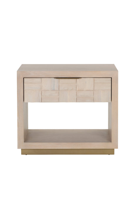 Light Oak Wood-Tile Nightstand by Splendido Akava