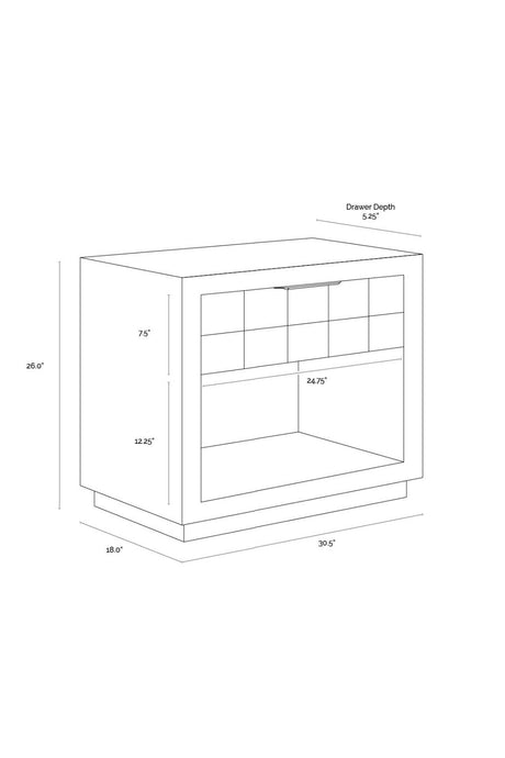 Light Oak Wood-Tile Nightstand by Splendido Akava, alternate view 8