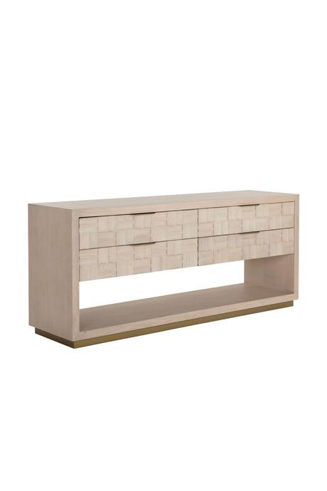 Oak Wood Tile 4-Drawer Dresser by Splendido Akava, alternate view 3