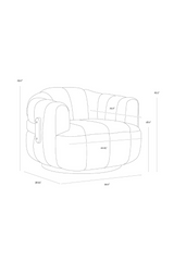Oak Base Barrel Swivel Armchair by Splendido Tadeo Accent Chair, alternate view 22