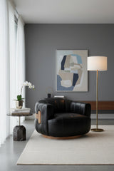 Oak Base Barrel Swivel Armchair by Splendido Tadeo Accent Chair, alternate view 15