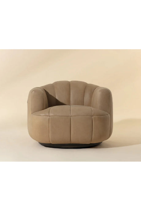 Oak Base Barrel Swivel Armchair by Splendido Tadeo Accent Chair, alternate view 10