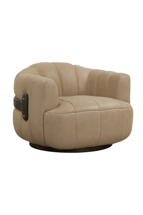 Oak Base Barrel Swivel Armchair by Splendido Tadeo Accent Chair
