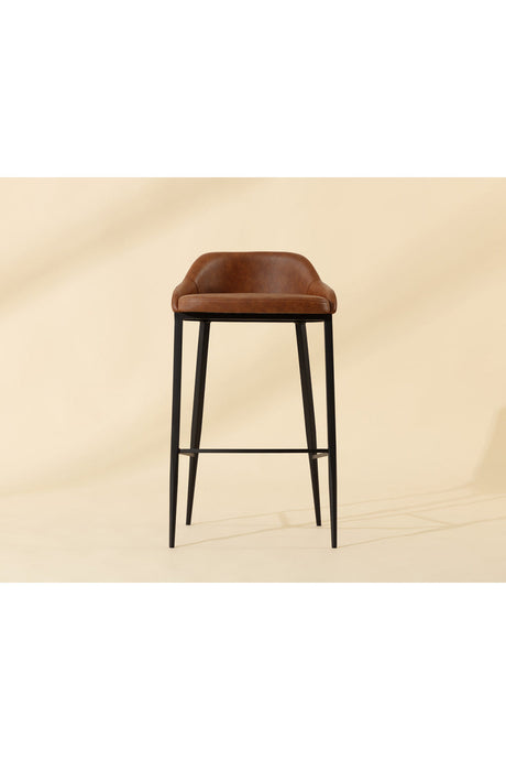 Low-Back Leather Look Bar Stool by Splendido Astra Barstool, alternate view 9
