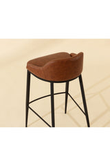 Low-Back Leather Look Bar Stool by Splendido Astra Barstool, alternate view 11