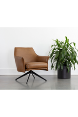 Swivel Leather Lounge Chair by Splendido Crosby Accent Chair, alternate view 10