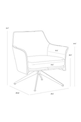 Swivel Leather Lounge Chair by Splendido Crosby Accent Chair, alternate view 9