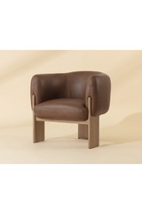 Brown Leather Curved Lounge Chair by Splendido Trine Accent Chair, alternate view 10