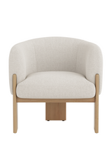 Cream Fabric Curved Lounge Chair by Splendido Trine Accent Chair, alternate view 3
