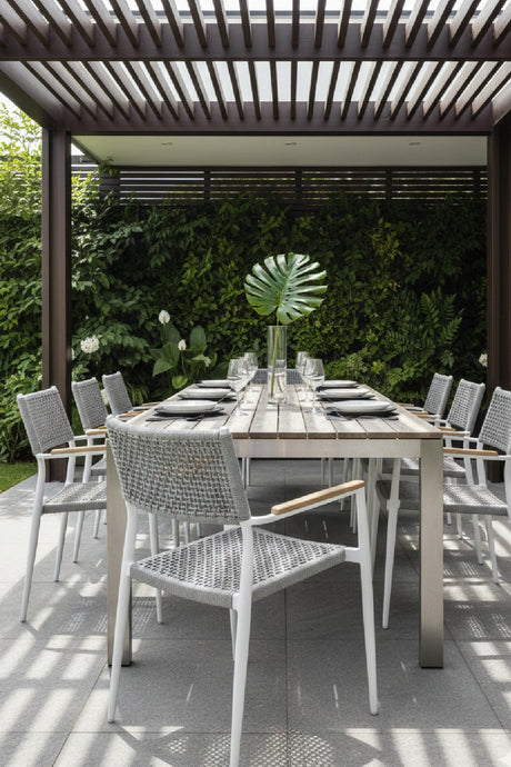 Stackable Indoor/Outdoor Dining Armchairs (2) by Splendido Nava Outdoor Dining Chair, alternate view 10