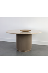 Taupe Leather Look Dining Table by Splendido Cataldi, alternate view 4