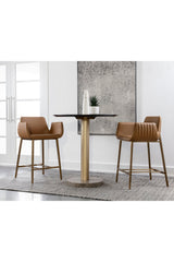Leather-Look Channeled Arm Counter Stool by Splendido Lucano, alternate view 11