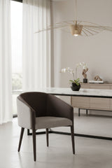 Gray Barrel-Back Dining Chair by Splendido Sheva, alternate view 2
