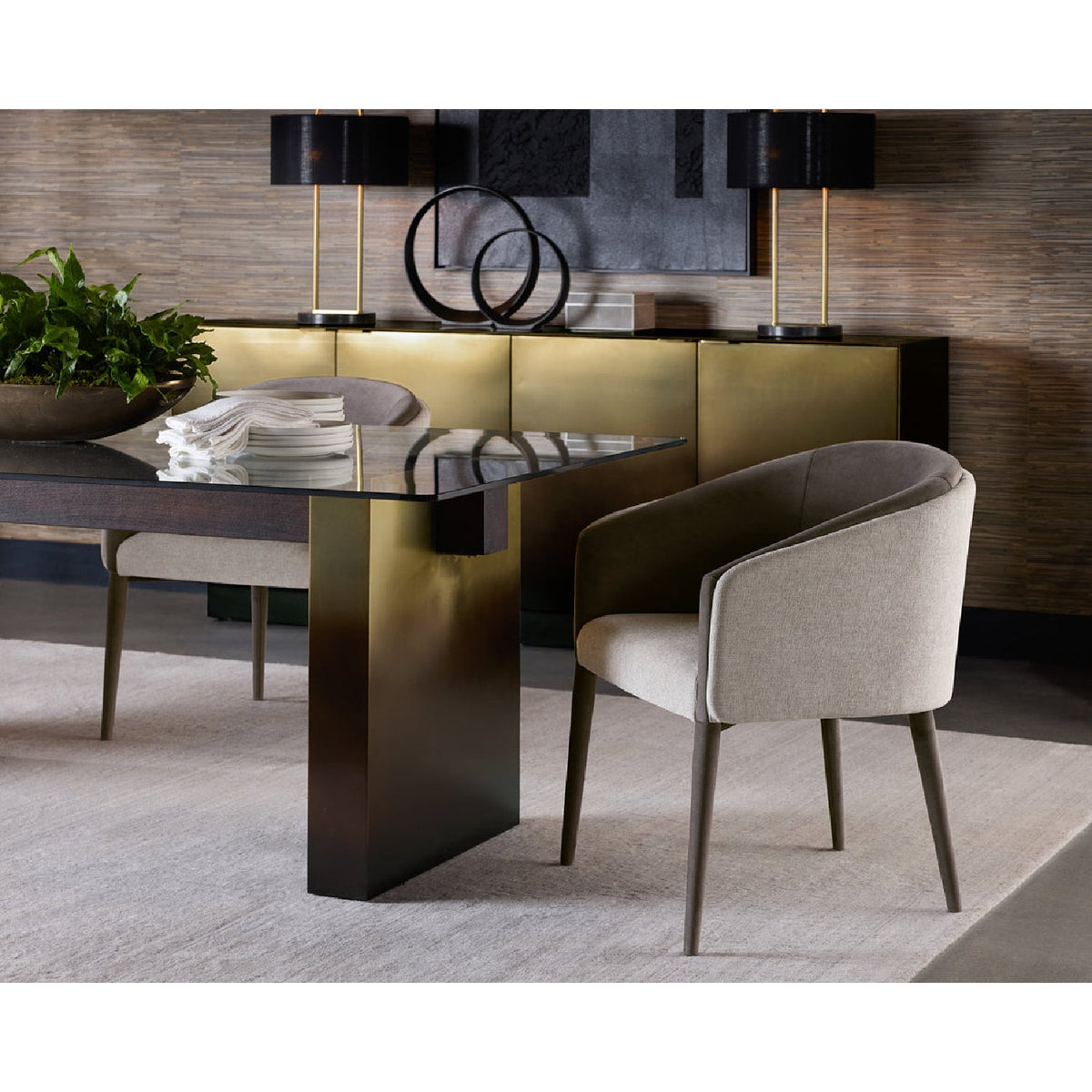 Gray Barrel-Back Dining Chair by Splendido Sheva, alternate view 14