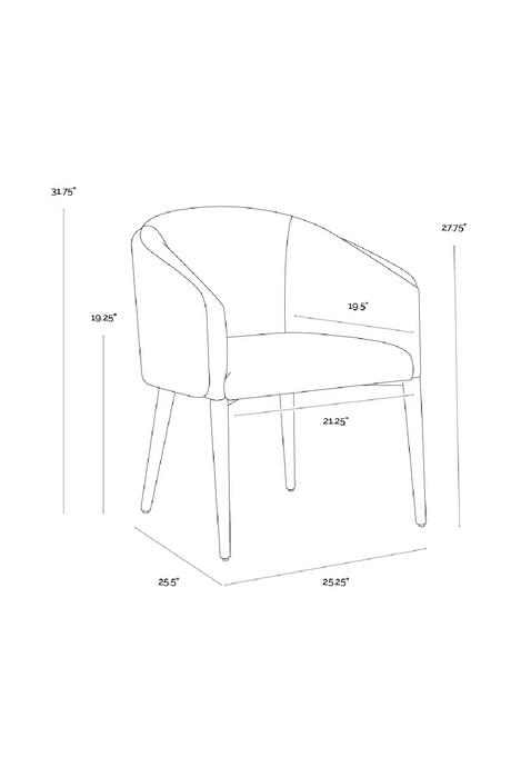 Gray Barrel-Back Dining Chair by Splendido Sheva, alternate view 9