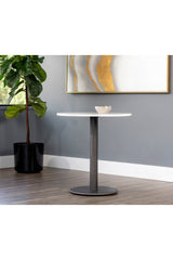 Round White Marble Bistro Table by Splendido Suki Dining Table, alternate view 7
