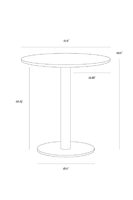 Round White Marble Bistro Table by Splendido Suki Dining Table, alternate view 6