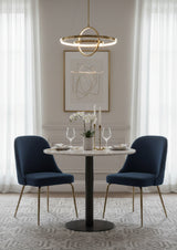 Round White Marble Bistro Table by Splendido Suki Dining Table, alternate view 2