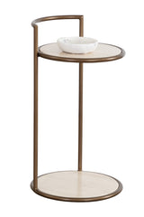Gold Frame Indoor/Outdoor End Table by Splendido Parga Outdoor Side Table, alternate view 3