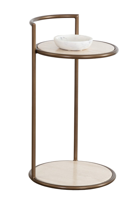 Gold Frame Indoor/Outdoor End Table by Splendido Parga Outdoor Side Table, alternate view 3