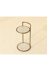 Gold Frame Indoor/Outdoor End Table by Splendido Parga Outdoor Side Table, alternate view 8